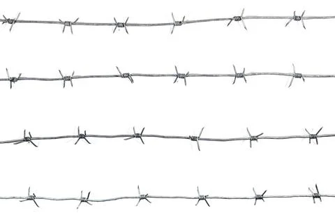 Barbed wire on white background Stock Photos