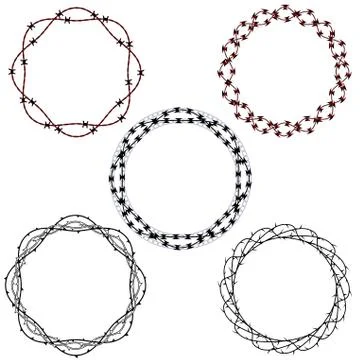 Barbed wire wreaths Stock Illustration