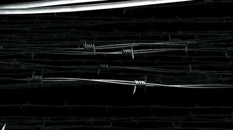 Barbed wires animation for foreground, background, with matte. Vídeos de archivo 22874560
