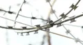 Barbed wires with spikes rack focus HD Footage