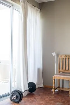 Barbel on the floor Stock-Fotos