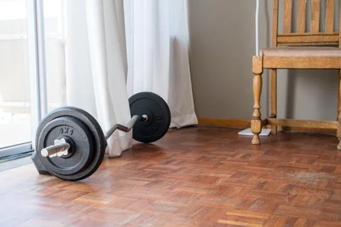 Barbel on the floor Stock Photos