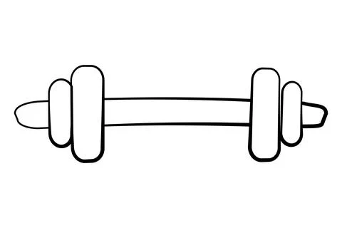 Barbel, simple vector hand draw sketch Illustrazione stock