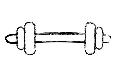 Barbel, simple vector hand draw sketch Illustrazione stock