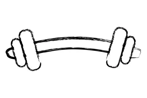 Barbel, simple vector hand draw sketch Stock Illustration