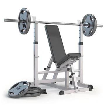Barbell bench isolated on white. Иллюстрация