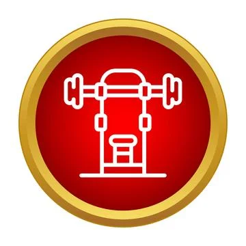 Barbell bench press machine icon for fitness training Stock Illustration