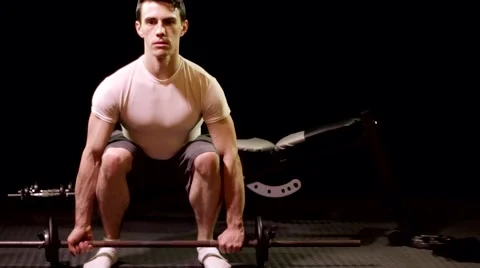 Barbell Deadlift Exercise Stock Footage 66548170