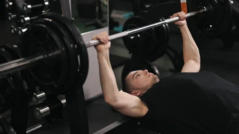 Barbell Exercise, working out, machines laying Stock-Footage 239022938