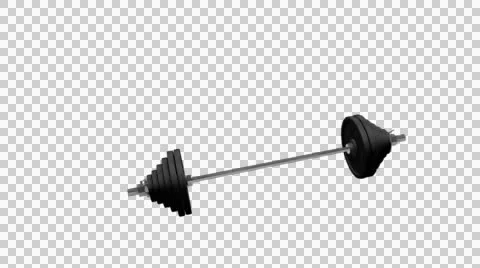 Barbell Fall with Alpha Channel Stock Footage 53286524
