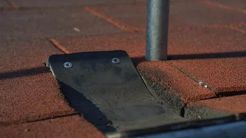 Barbell falling on the ground Stock Footage 100031421