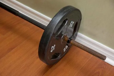 Barbell on the floor Stock-Fotos