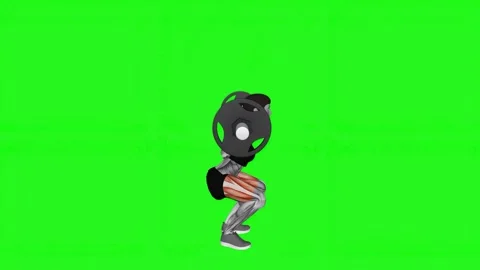 Barbell Full Squat Side POV female fitness gym exercise workout animation muscle Video stock 247707055