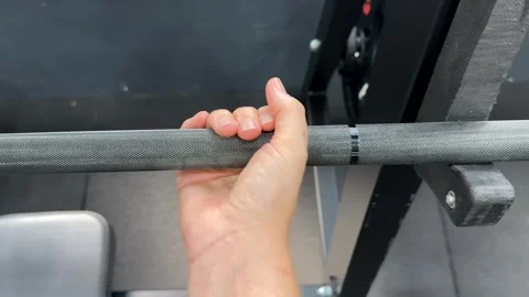 Barbell Grip Close Up Stock Footage 312944929