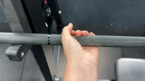 Barbell Grip Close up Stock Footage 312945454