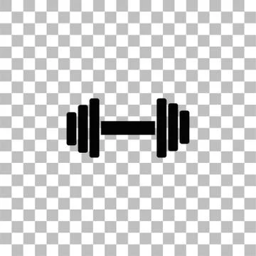 Barbell icon flat Stock Illustration