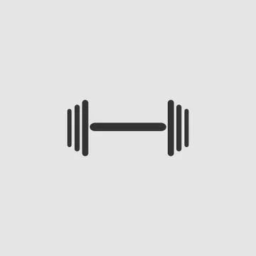 Barbell icon flat. Stock Illustration