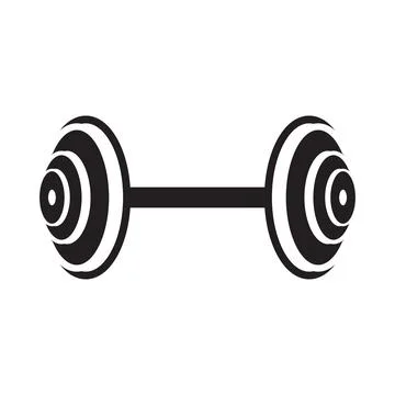 Barbell icon logo design template isolated illustration Stock Illustration