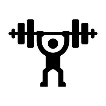 Barbell icon logo design template isolated illustration Stock Illustration