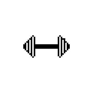 Barbell icon Pixel Stock Illustration