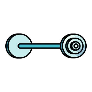 Barbell icon symbolizing strength training, weightlifting, fitness Stock Illustration