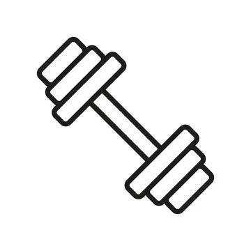 Barbell icon vector basic design simple and modern Stock Illustration