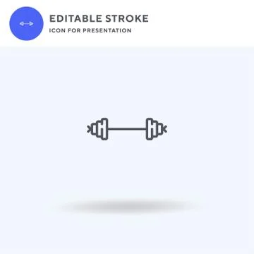 Barbell icon vector, filled flat sign, solid pictogram isolated on white, log 스톡 일러스트