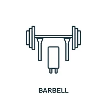 Barbell outline icon. Simple element illustration. Barbell icon in outline style Stock-Illustration