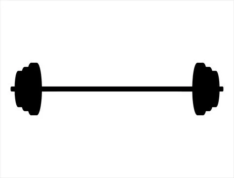 Barbell silhouette vector art Illustrazione stock