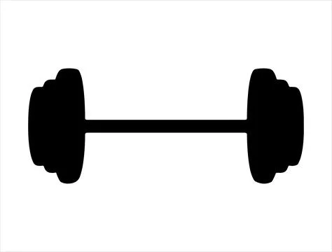 Barbell silhouette vector art Stock Illustration