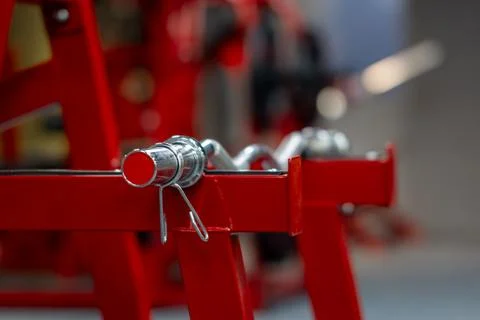 Barbell on the simulator Stock Photos