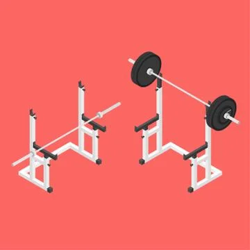 Barbell squat stand. Stock Illustration