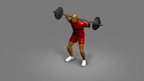 Barbell squats Stock Footage 122618541