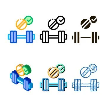 Barbell supplements icon modern vector Illustrazione stock