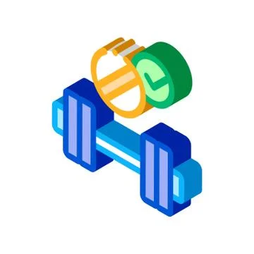 Barbell Supplements isometric icon vector illustration Illustrazione stock