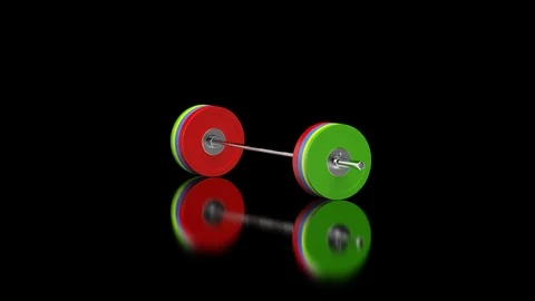 Barbell on a transparent background 3d render Stock Footage 87561595