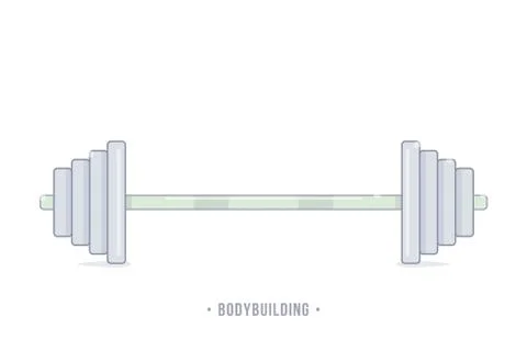 Barbell weight training equipment. Flat vector icon for apps and websites.  R Stock Illustration