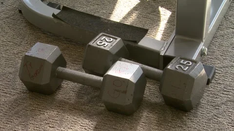 Barbell weights Stock Footage 54239400