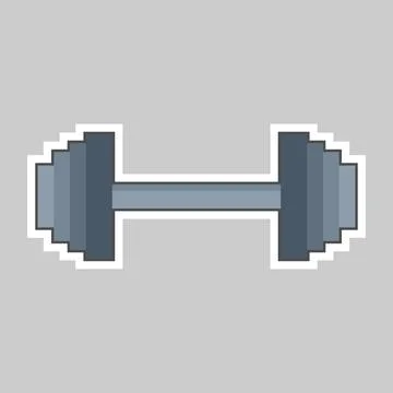 Barbell weights isolated on gray background. Gym body builder Stock Illustration