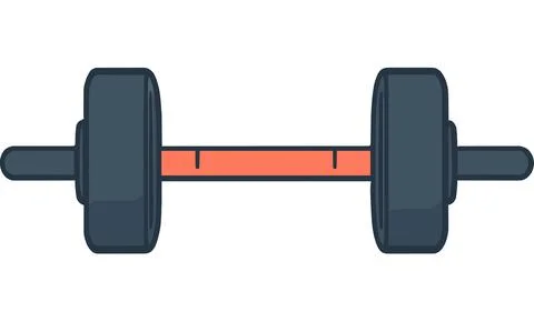Barbell Weights for Strength Training and Fitness Stock Illustration