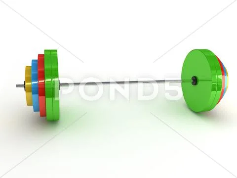 Barbell on white background Stock Illustration