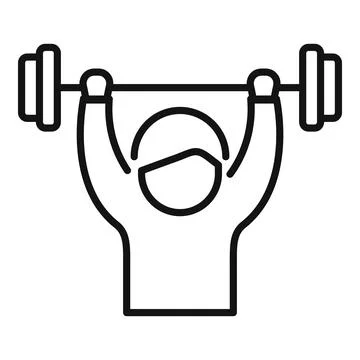 Barbell up worker icon outline vector. Stress skills therapy Illustrazione stock