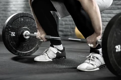 Barbell workout close-up Stock-Fotos