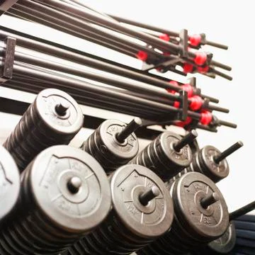 Barbells and weights Stock Photos