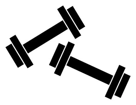 Barbells Flat Icon Raster Stock Illustration