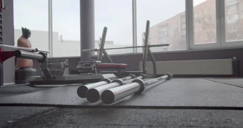 Barbells on the floor Stock Footage 151961179