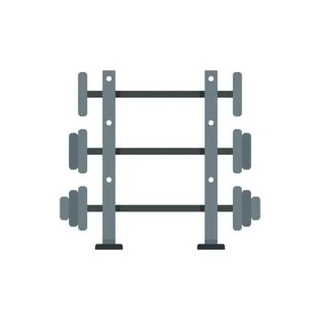 Barbells stand icon flat isolated vector Stock Illustration