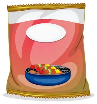 A barbeque chip plastic container Stock Illustration