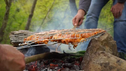 Barbeque fire Stock Footage 92850603