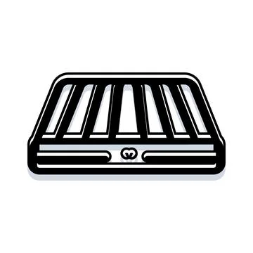 Barbeque grill kitchenware line art icon Stock Illustration
